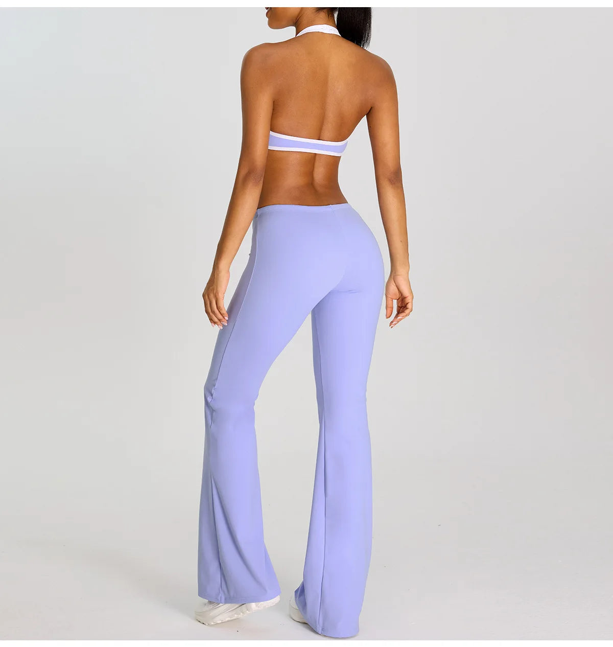 Breathable Yoga Suit for Women Color Contrast Shockproof Sports Bra Drawstring High Waist Pants Gym Running Fitness Suits