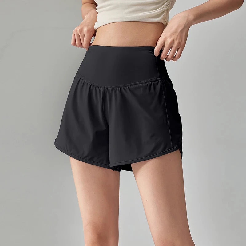 Women's High-Waisted Slimming Yoga Sports Shorts Summer Anti-Glare Three-Part Set with Two Pieces for Fitness And Exercise