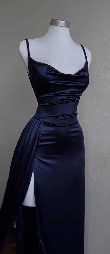 Y2k Hot Girls Pleated Spaghetti Strap Dresses Women Solid Color Sexy Backless Package Hip Slim Slit Long Dress Female Streetwear