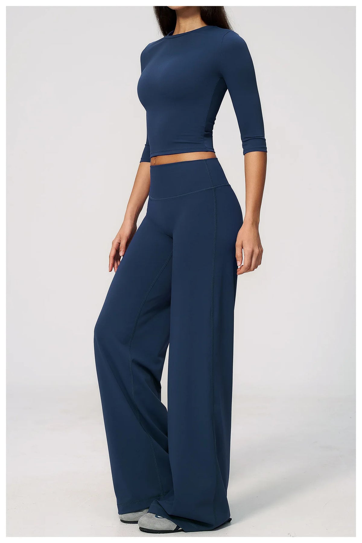 Women Tracksuit Yoga Sets Half Sleeve O Neck Slim Sports T Shirts Fitness Suit Outdoor High Waist Flare Pants Workout Clothes