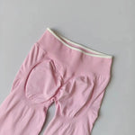 Women's Seamless Gym Solid Color Sports Pants White Edge Waist Tight High Waist Hip Lifting Yoga Pants Running Exercise Pants