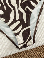 S - XL Leopard Printed Halter One Piece Swimsuit Cut Out Monokini Padded Bather Bathing Suit Swim Women Swimwear Female K8109