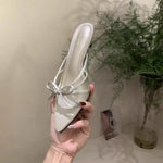 France Bow Open Toe High Heel Elegant Sandals and Slippers Women's 2026 Summer New Luxury Brand Women's High Heels.