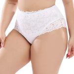 Beauwear Plus Size Women Panties Floral Lace Smooth Polyester Sexy Lace High-Rise Briefs Underwear 3XL-5XL