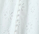 Foridol White Lace Cotton Dress V Neck Off Shoulder Sexy Beach Short Dress Summer Women Buttons Cut Out Mini Beach Sundress 2025