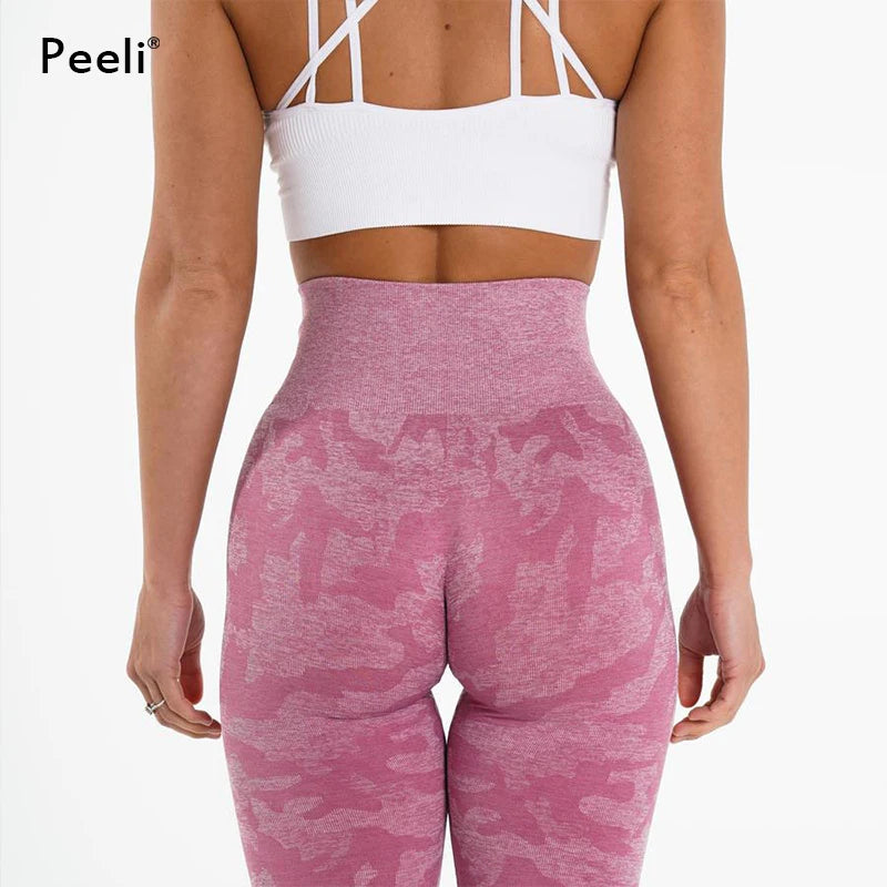 Camo Seamless Leggings Women High Waist Yoga Pants Scrunch Butt Sports Leggings Booty Fitness Tights Gym Leggings Sportswear