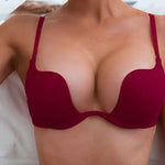 Fashionable Sexy Push-Up Bra U-Shaped Multi-Wear Bralette Invisible Backless Underwire Padded Lingerie Straps