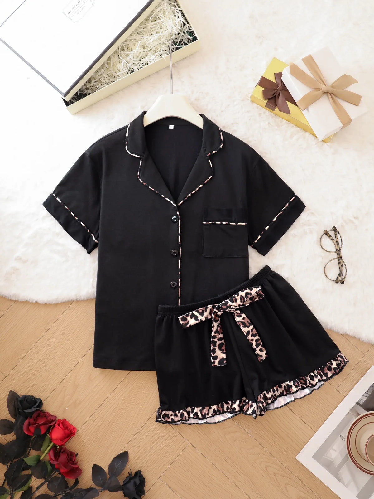 Women's Sleepwear 2026 New Summer Comfortable Pajamas Sets for Women Lapel Homewear Short Sleeve Shorts Set Pijamas Pajamas Set