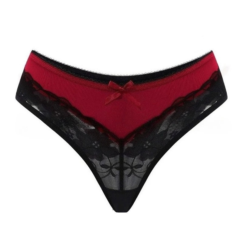 1pcs Low Waist Elegant Sexy Lace Bow Women Panties Floral Sexy Lingerie Lady Briefs Breathable Comfortable Female Underwear