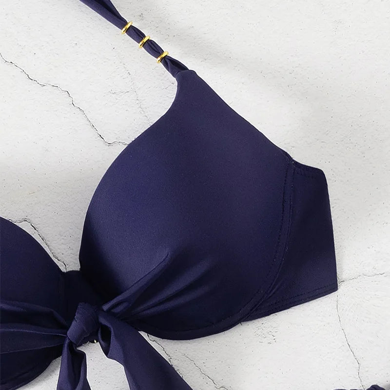 Sexy Push Up Bikini 2026 Women Swimsuit Two Piece Swimwear Female Thong Bikinis Set Royal Blue Bathing Suits Brazilian Biquini