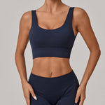 Running Sports Bra Women High Support Open Back Yoga Breathable Slim Fit Fitness Pilates Tank Top With Removable Pads