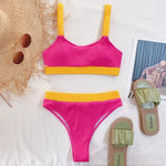 Sexy Splicing Ribbed Bikinis High Waist Bikini 2026 Female Swimsuit Women Swimwear Two-pieces Bikini Set Bathing Suit Swim Lady