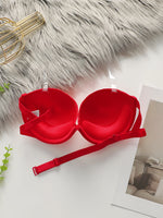 Women's sexy lingerie shoulder strap anti slip transparent dual-use bra with steel ring gathering push up bra A2150