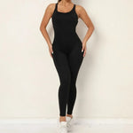 Seamless High-Waisted Peach Hip Yoga Jumpsuit for Women - Fast Drying Sweat-Wicking Tight Running Sports Jogging Gym Activewear