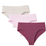 3Pcs/Set High Rise Briefs Women Classic Panties Female Underpants Solid Color Panty Plus Size Underwear Sexy Lingerie S-3XL