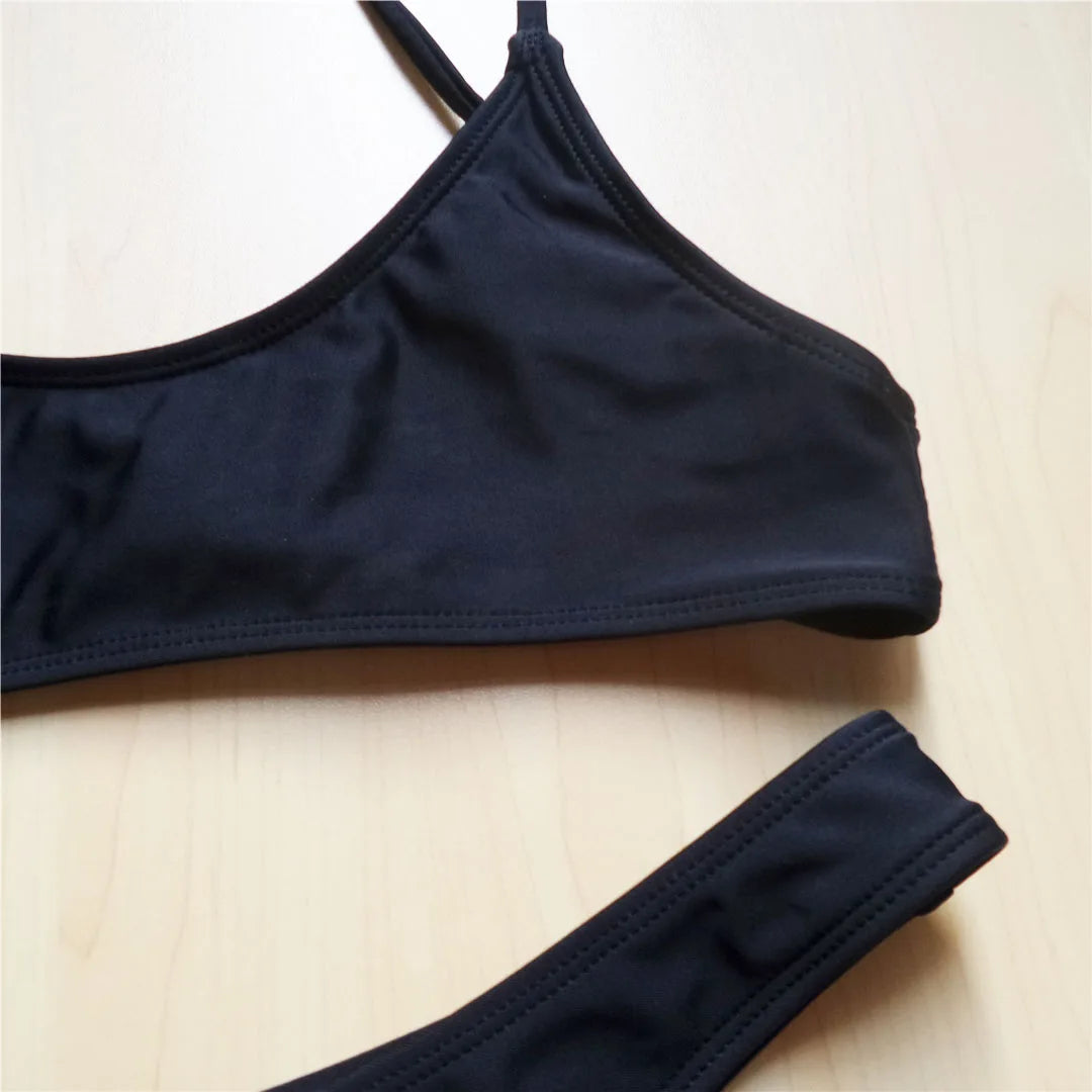 Sexy Black Tiny High Cut Leg Thong Bikini Female Swimsuit Women Swimwear Two-Pieces Bikini Set Bather Bathing Suit Swim V517C