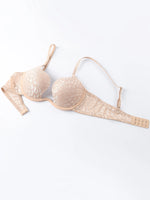 Solid Underwire Bra push up Lingerie comfort padded bra lift up thick cup lace bralette