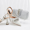 Doershow African fashion Italian Shoes And Bag Sets For Evening Party With Stones SILVER Italian Handbags Match Bags! 1-1