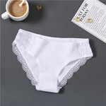 3Pcs/set Women's Cotton Panties M-2XL Women Patchwork Lace Underwear Sexy Low Waist Briefs Ladies Comfortable Underpants 2022