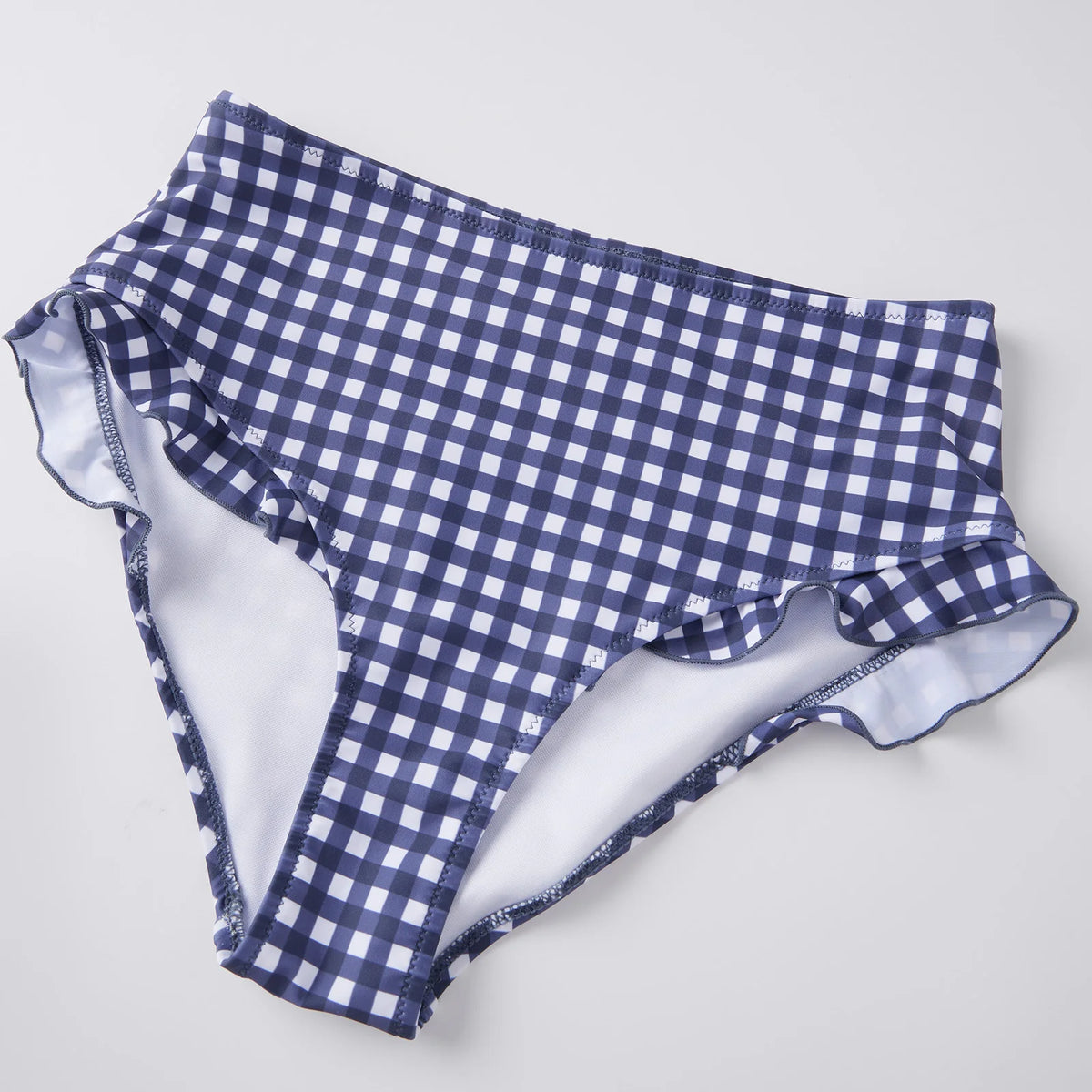 Women 2 Piece Bikini Set Striped/Plaid Swimsuits V Neck Bra and High Rise Thongs Casual Bathing Suits for Beach Pool