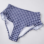 Women 2 Piece Bikini Set Striped/Plaid Swimsuits V Neck Bra and High Rise Thongs Casual Bathing Suits for Beach Pool