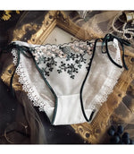 Lace-up Briefs Transparent Lace Panties Women Lingerie Sexy Underwear Low Waist Ropa Mujer Floral Embroidery Lenceria Femenina