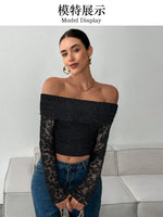 2025 autumn one-shoulder long-sleeved slim-fitting commuting inner top