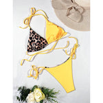XS - L 8 Color Splicing Halter Leopard Bikini Female Swimsuit Women Swimwear Two-piece Bikini set Bather Bathing Suit Swim V3736