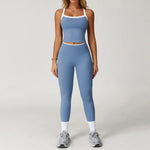 Women's Clothes 2 Pieces Workout Tracksuit Yoga Set Sportswear Gym Clothing High Waist Bell-bottoms Sexy Fitness Bta Sports Suit