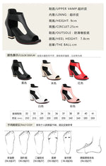 Fish Mouth High Heel Shoes Women's Summer Thick Heel Sandals Waterproof Platform Thick Sole Sexy Slim Back Zipper Hollow