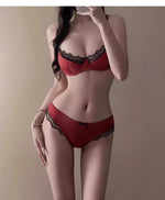 French Thin Cup Lingerie Set Sexy Lace Push Up Bra Fashion Women Silk Fabric Underwear High Quality Intimates Bras and Panties
