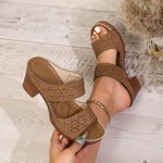 Plus Size Women's High Heels Platform Sandals Lightweight Thick Heel Summer Slippers Woman Comfort Non Slip Sandalias De Mujer