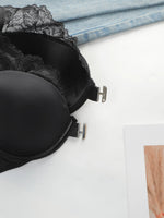 Ladies' Black Front Dutton Beautiful Back With Steel RingLlace Sexy Bra Underwear Thong Underwear Set