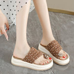 2026Women Beach Slippers New Summer Open Toe Sandals Non Slip Casual Outdoor Flip-flops High Platform Footwear
