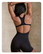 Seamless Yoga Jumpsuit Sleeveless Shorts One Piece Yoga Suit Sexy Cutout Backless Top Women Playsuit Gym Summer Workout Clothes