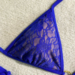 DEKA Lace Print Micro Bikini Set Women Double Strap Push Up Tie Side Triangle Swimsuit Bathing Suit Thong Swimwear