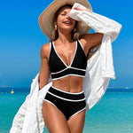Sexy High Waist Bikini 2025 Coconut Palm Print Swimsuit Female Swimwear Women Bikinis Set Bather Beachwear Bathing Suit Pool