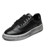 sneakersWomen casual low top leather shoes lightweight white Pink Shoes Breathable Creepers Platform flats Shoes2020