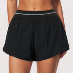 New Brushed Sports Shorts Women High Waist Fake Two Pieces of Anti Glare Shorts Leggings Casual Loose Pocket Fitness Sportwear