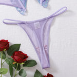 Toucheart Sexy Ultra Thin Perspective Underwear Set For Women Sexy Bra 2 Piece Set Butterfly Hollow Out Sexy Lingerie Set New
