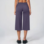 NCLAGEN Women Yoga Capri Pants Tummy Control High Waist Quick Dry Loose Fit Fitness Pants Gym Clothes Sports Wide-leg Trousers