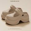 Korean style Platform Clogs For Women Indoor Street Shoes Thick Sole Female Leisure Slippers Close Toe Girls Mary Jane Sandals