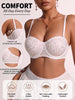 Trendy Leopard Print Women Bra Demi Cup Underwire Side Support Push-Up Brassiere Daily Thin Breathable Bra