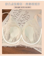 Plus Size Wireless Bra Women Summer Thin Minimizer Large Bust Support Side Coverage Anti Sagging Adjustable Straps Comfort White