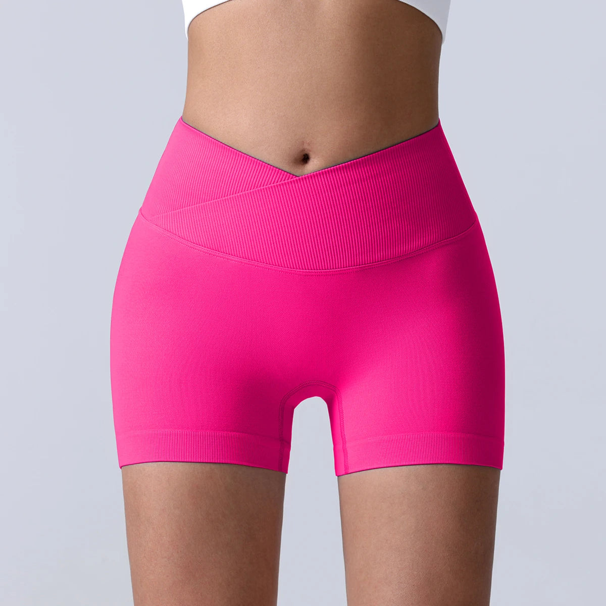 Cross-Back Yoga Shorts for Women - High-Waisted Tummy Control Fitness & Yoga Running Breathable Quick-Dry Shorts