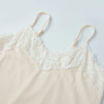Women's Summer Solid Color Slim Fit Camisoles Spaghetti Strap Stylish Lace Trim Crop Tops