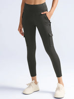 Women's Fitness Zipper Flap Pockets Cargo Leggings High-Waisted Workout Pants , Butt Lifting and Tummy-Control Tight For Casual