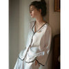 Spring and summer mulberry silk pajamas, simple and thin, can be worn as casual home clothes