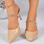 ElegantWoman Pumps Sexy Pointed Toe Thin High Heels Fashion Slide Sandals PartySlippers