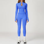 Women's Seamless Yoga Set Quick Drying Slim Fit High-end Feeling Exposed Feeling Set Outdoor Sports and Running Fitness Set